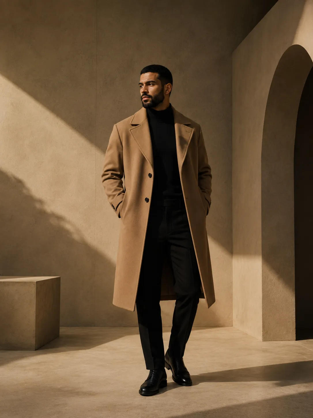 Stylix Outfit — ملابس رجالية أنيقة، معطف كامل وبدلة سوداء